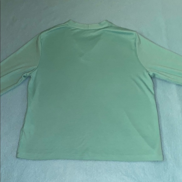 BLAIR V-neck top 3/4 sleeves light turquoise blue color soft cotton NEW size M - Picture 2 of 9